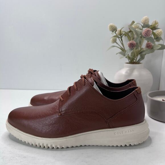 Cole Haan Grand Plain Leather Oxford Shoe Lace Up Tan C36935 Men’s 11 Wide